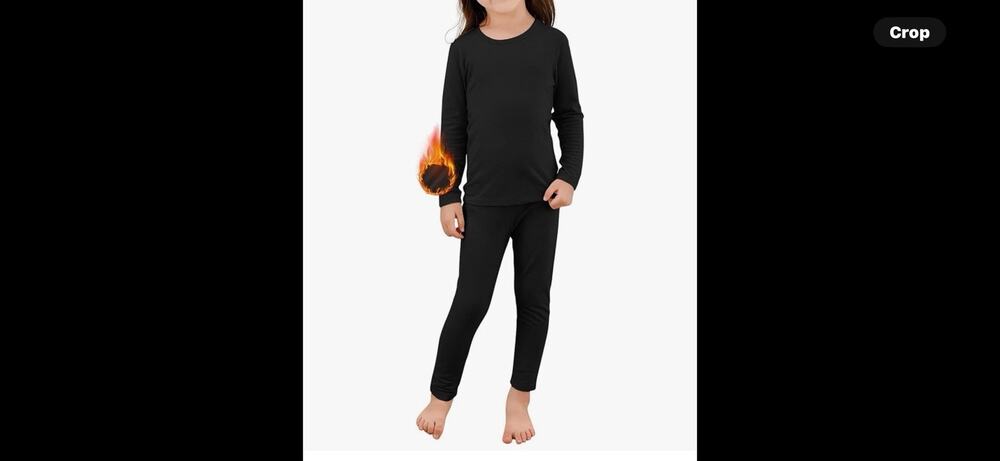 Girls Underwear Kids Thermal Underwears Winter Base Layer Long Johns Sz 4/100